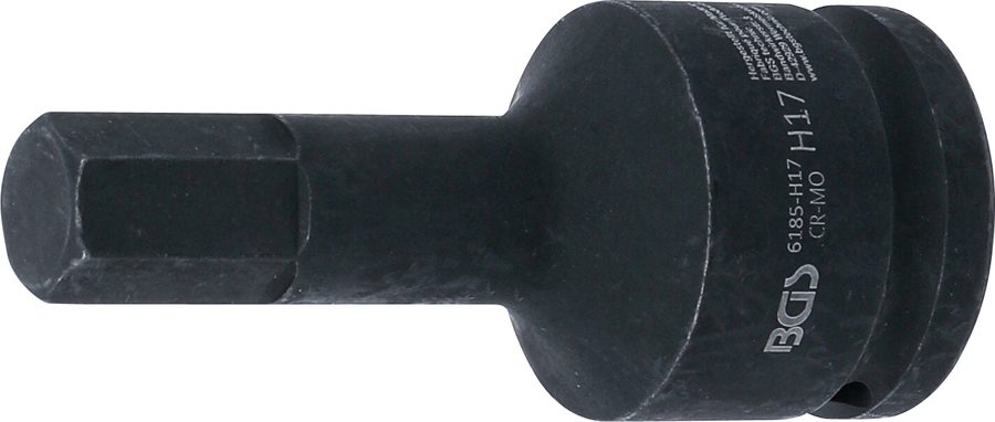 Jaudas uzgaļa ieliktnis | Garums 100mm | Piedziņas iekšējais kvadrāts 20 mm (3/4") | iekšējais sešstūris 17 mm