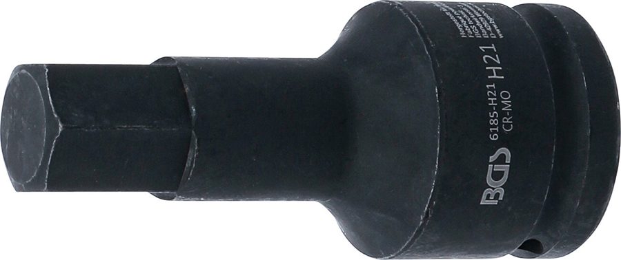 Jaudas uzgaļa ieliktnis | Garums 100mm | Piedziņas iekšējais kvadrāts 20 mm (3/4") | iekšējais sešstūris 21 mm