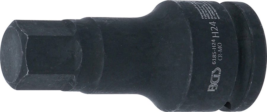 Jaudas uzgaļa ieliktnis | Garums 100mm | Piedziņas iekšējais kvadrāts 20 mm (3/4") | iekšējais sešstūris 24 mm