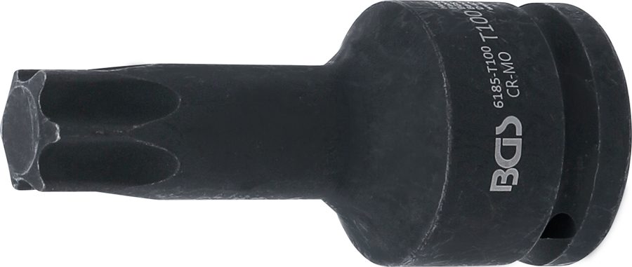 Jaudas uzgaļa ieliktnis | Garums 100mm | Iekšējā kvadrātveida piedziņa 20 mm (3/4") | T veida profils (Torx) T100