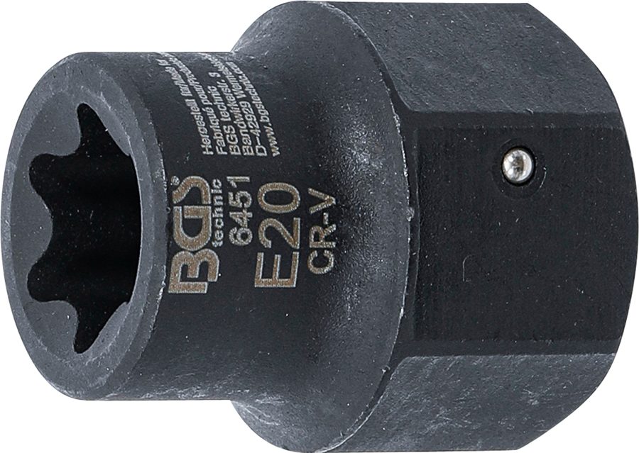 Bremžu suporta ieliktnis | E-profils (Torx) | priekš MAN TGA | Piedziņas ārējais sešstūris 30 mm | SW E20