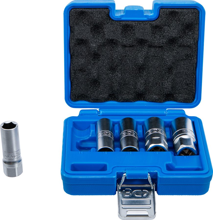 Aizdedzes sveces ieliktņu komplekts sešstūris | Piedziņas iekšējais kvadrāts 12,5 mm (1/2") | SW 14 - 21 mm | 5 gab.