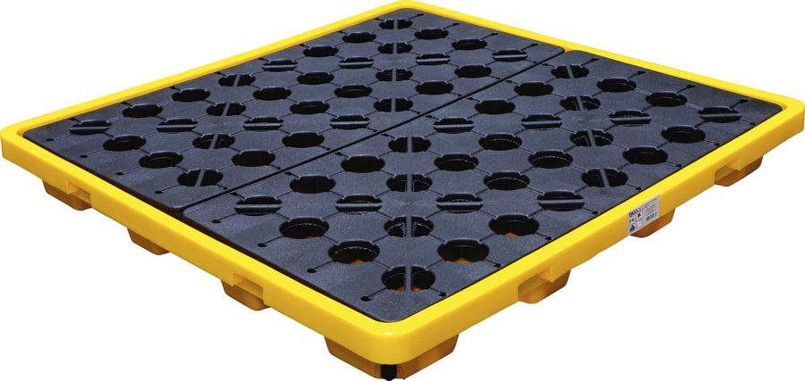 Eļļas savākšanas panna | ar režģi | uz 4 x 200 l mucām