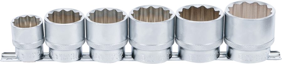 Uzgriežņu atslēgu ieliktņu komplekts, divpadsmit punktu | Piedziņas iekšējais kvadrāts 12,5 mm (1/2") | SW 24 - 38 mm | 6 gab.