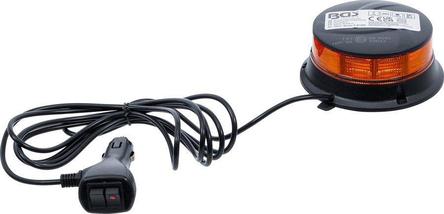 Rotējoša bāka | dzeltens | ar magnētu | 12V/24V | Ø130 mm