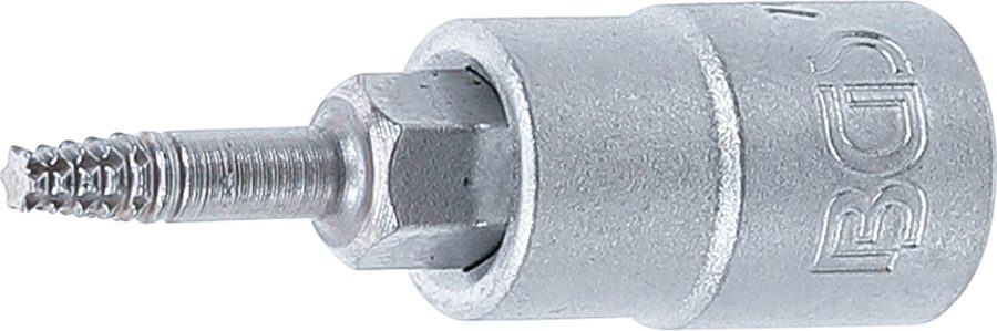 Skrūves nosūcēja uzgaļa ieliktnis | Iekšējā kvadrātveida piedziņa 6,3 mm (1/4") | bojātam T veida profilam (Torx) T10