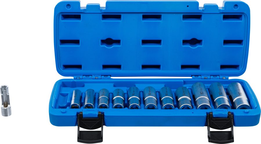 Speciāls uzgriežņu atslēgu ieliktņu komplekts, rievots | Iekšējā kvadrātveida piedziņa 10 mm (3/8") | SW 8 - 19 mm | 12 gab.