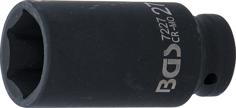 Triecienligzdas uzgriežņu atslēgas ieliktnis, sešstūris, dziļš | Piedziņas iekšējais kvadrāts 12,5 mm (1/2") | SW 27 mm