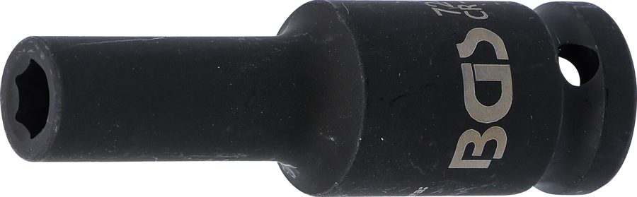 Triecienligzdas uzgriežņu atslēgas ieliktnis, sešstūris, dziļš | Piedziņas iekšējais kvadrāts 12,5 mm (1/2") | SW 8 mm
