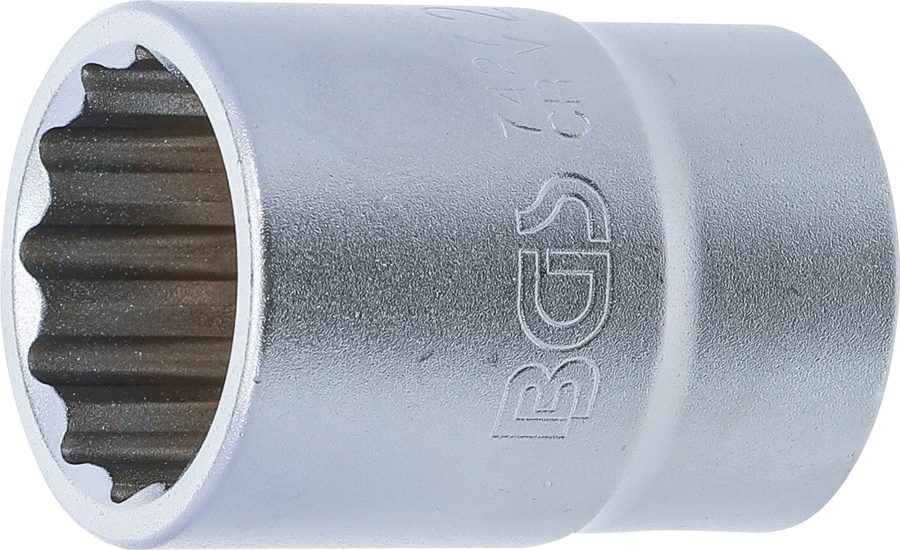 Uzgriežņu atslēgas ieliktnis divpadsmit punktu | Piedziņas iekšējais kvadrāts 20 mm (3/4") | SW 27 mm