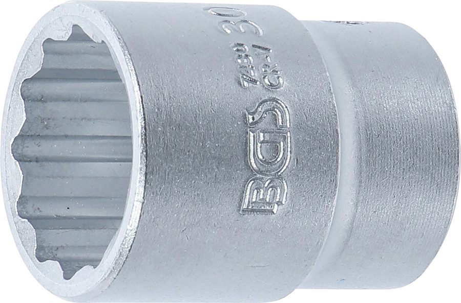 Uzgriežņu atslēgas ieliktnis divpadsmit punktu | Piedziņas iekšējais kvadrāts 20 mm (3/4") | SW 30 mm