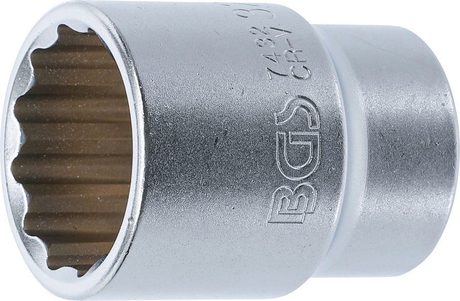 Uzgriežņu atslēgas ieliktnis divpadsmit punktu | Piedziņas iekšējais kvadrāts 20 mm (3/4") | SW 32 mm