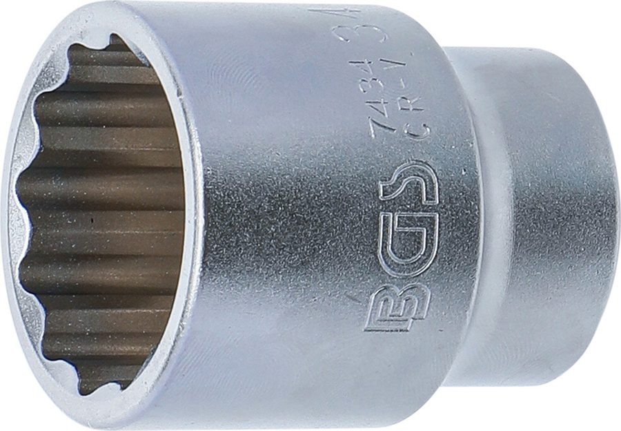Uzgriežņu atslēgas ieliktnis divpadsmit punktu | Iekšējā kvadrātveida piedziņa 20 mm (3/4") | SW 34 mm
