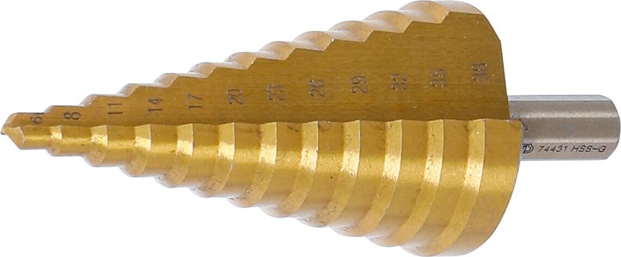 Pakāpju urbis | titāna nitrēts | Ø 6 - 38 mm
