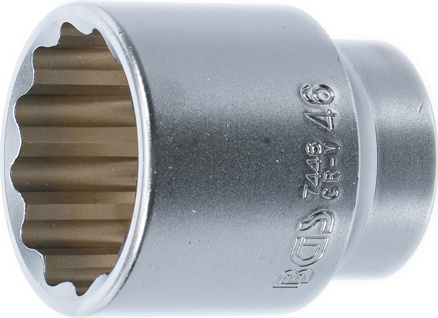 Uzgriežņu atslēgas ieliktnis divpadsmit punktu | Piedziņas iekšējais kvadrāts 20 mm (3/4") | SW 46 mm