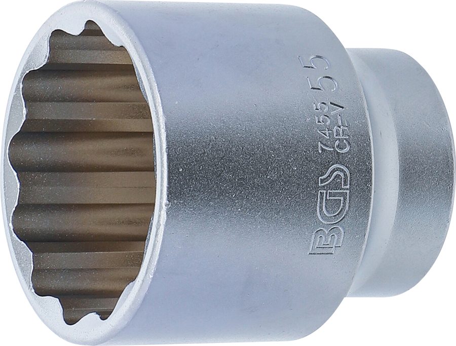 Uzgriežņu atslēgas ieliktnis divpadsmit punktu | Iekšējā kvadrātveida piedziņa 20 mm (3/4") | SW 55 mm
