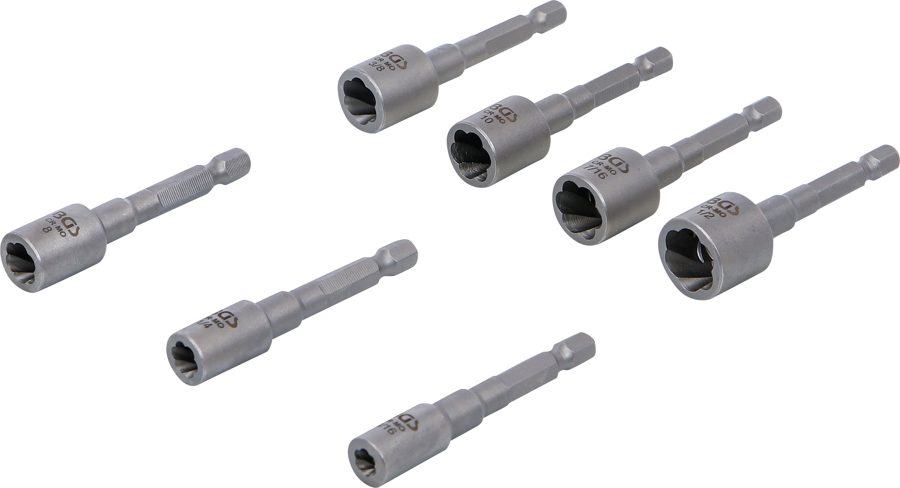 Atskrūvēšanas komplekts skrūvēm un uzgriežņiem | Piedziņas ārējais sešstūris 6,3 mm (1/4") | urbjiem | 7 gab.