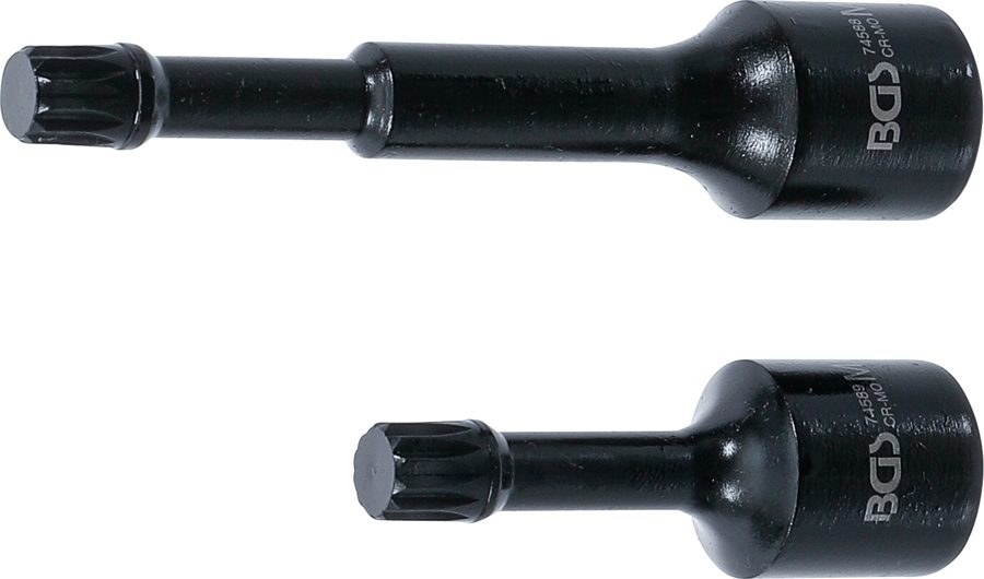 Jaudas speciālais uzgaļu ieliktņu komplekts | Piedziņas iekšējais kvadrāts 12,5 mm (1/2") | iekšējais spline (XZN) M12 | VAG | 2 daļ.
