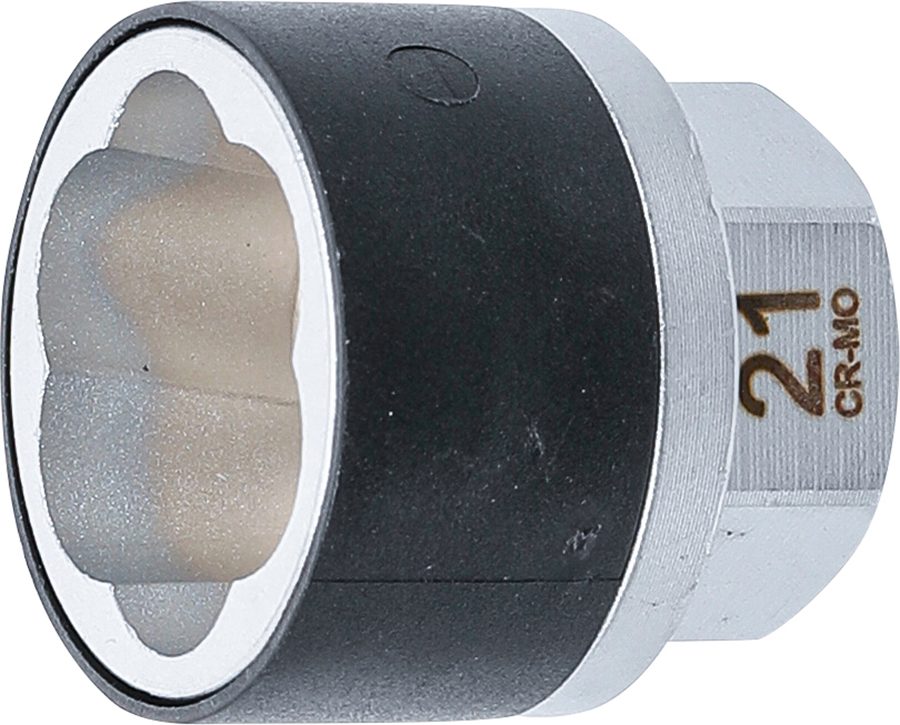 Spirālveida profila uzgriežņu atslēgas ieliktnis / skrūvju nosūcējs | Piedziņas ārējais sešstūris 21 mm | SW 21 mm