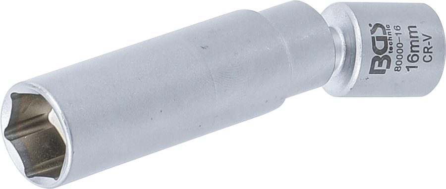 Kvēlsveces un aizdedzes sveces savienojuma ieliktnis | Piedziņas iekšējais kvadrāts 10 mm (3/8") | SW 16 mm