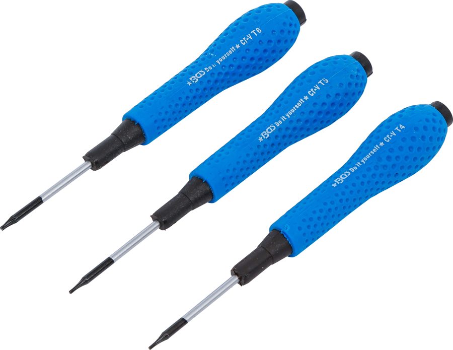 Precīzijas skrūvgriežu komplekts | T-profils (Torx) T4 / T5 / T6 | 3 gab.