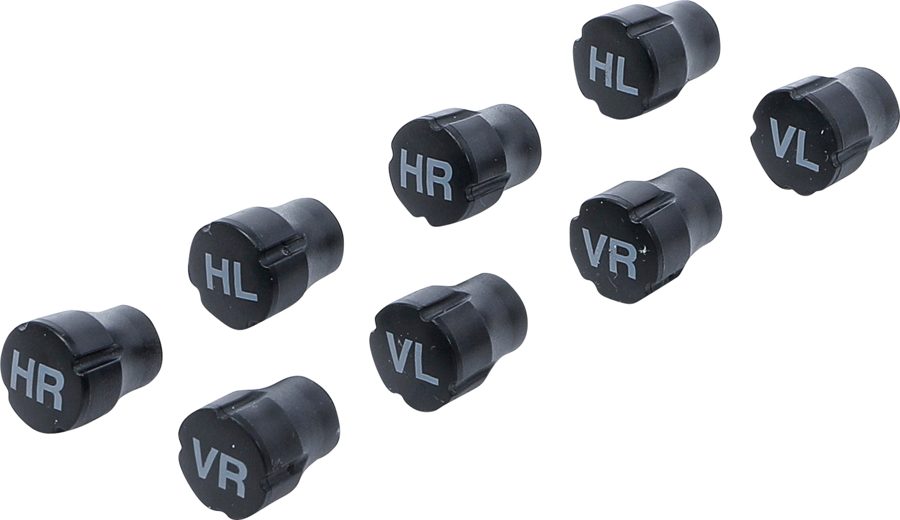 Plastmasas vārstu vāciņu komplekts | riepu marķēšanai | 8 gab.