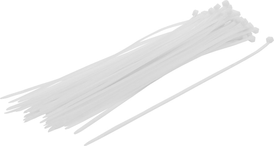 Kabeļu saišu sortiments | balts | 4,8x300 mm | 50 gab