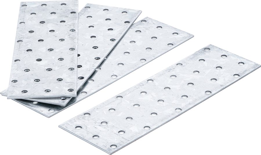 Tērauda perforētu plākšņu komplekts | 200x60x2mm | 4 gab.