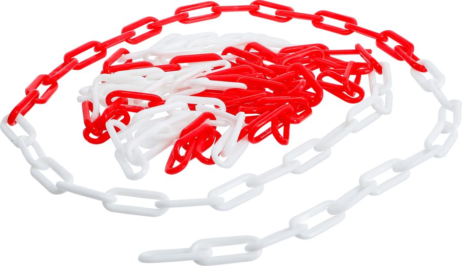 Barjeras ķēde | Sarkanbalts | plastmasa | 5 m