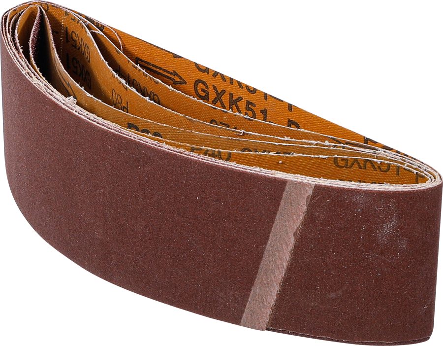 Slīplentes komplekts | lentes slīpmašīnām | 75x533mm | K 40 - 60 - 80 - 120 - 240 | 5 gab.