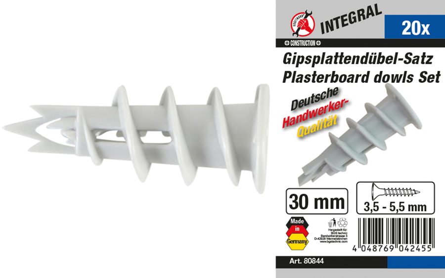 Gipsplattendübel sortiments | 20 vienību