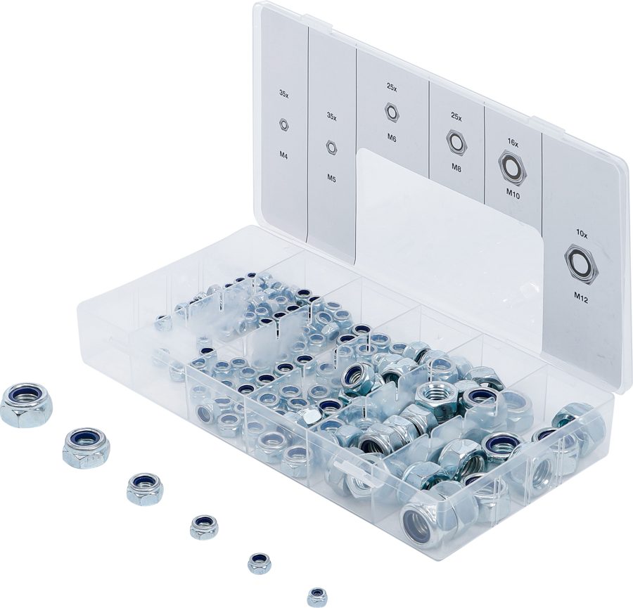 Hex Nuts sortiments | pašbloķējošs | 146 gabali