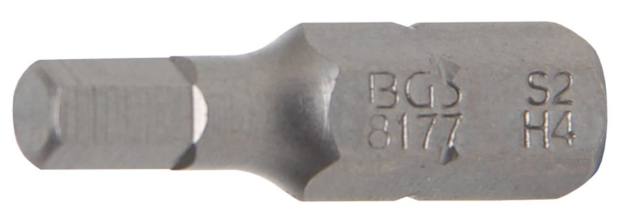 Bits | Garums 25mm | Piedziņas ārējais sešstūris 6,3 mm (1/4 collas) | iekšējais sešstūris 4 mm