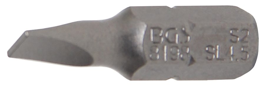 Bits | Garums 25mm | Piedziņas ārējais sešstūris 6,3 mm (1/4 collas) | slots 4,5 mm