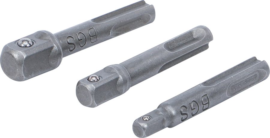 Adaptera komplekts | SDS — ārējais kvadrāts 6,3 mm (1/4 collas), 10 mm (3/8 collas), 12,5 mm (1/2") | 3 daļ.