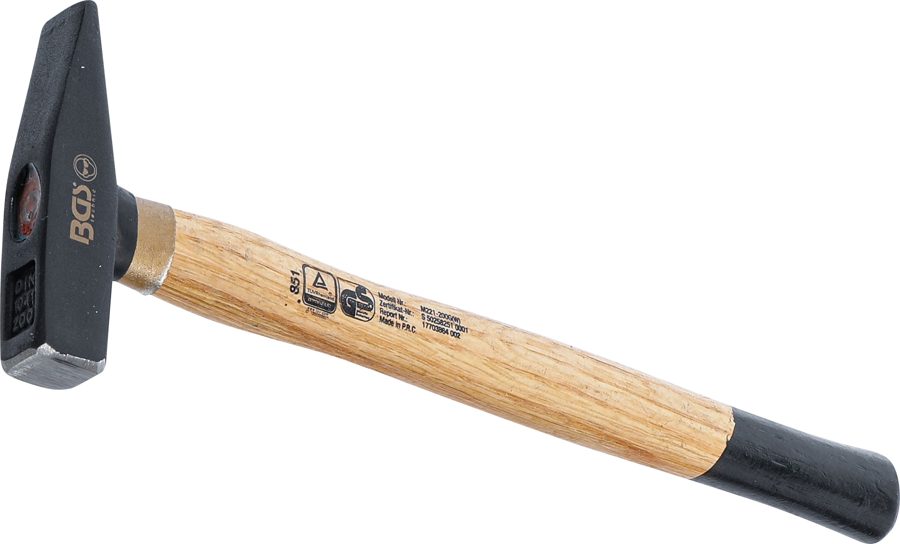 Atslēdznieka āmurs | Koka rokturis | DIN 1041 | 200g
