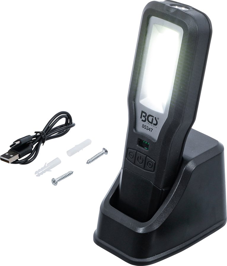 COB LED darba gaisma | salokāms | ar uzlādes staciju