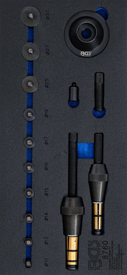 Darbnīcas ratiņu ieliktnis 1/3 | Sajūga centrēšanas instrumentu komplekts | 17 gabali