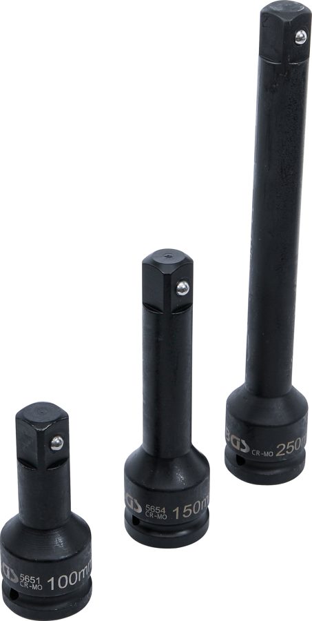 Spēka pagarinājuma komplekts | Ārējais/iekšējais kvadrāts 20 mm (3/4") | 3 daļīgs.