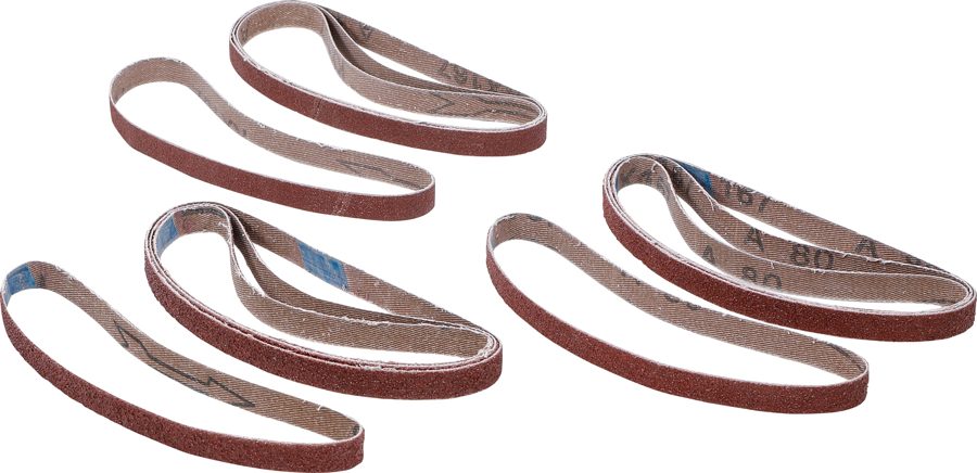Slīplentes komplekts | par preci 8853 | 10mm x 330mm | K 60 - 80 - 120 | 12 gabali