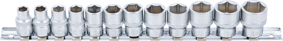 Uzgriežņu atslēgu ieliktņu komplekts, sešstūris | Iekšējā kvadrātveida piedziņa 10 mm (3/8") | SW 8 - 19 mm | 12 gab.