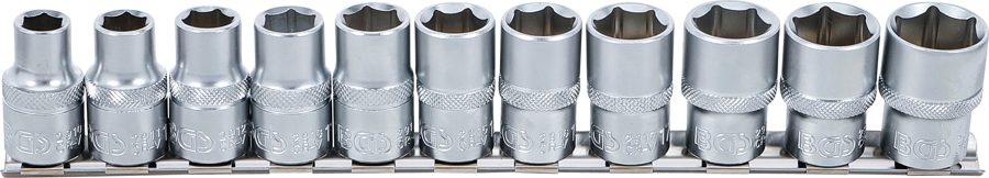 Uzgriežņu atslēgu ieliktņu komplekts, sešstūris | Iekšējā kvadrātveida piedziņa 12,5 mm (1/2") | SW 10 - 21 mm | 11 gab.