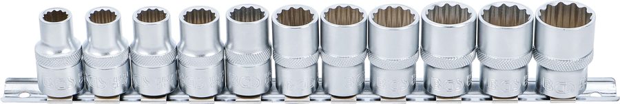 Uzgriežņu atslēgu ieliktņu komplekts, divpadsmit punktu | Iekšējā kvadrātveida piedziņa 12,5 mm (1/2") | SW 10 - 21 mm | 11 gab.