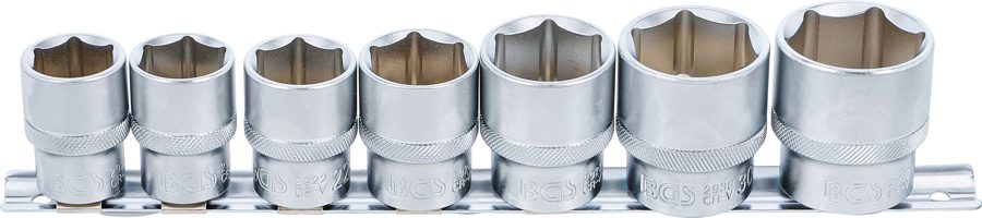 Uzgriežņu atslēgu ieliktņu komplekts, sešstūris | Iekšējā kvadrātveida piedziņa 12,5 mm (1/2") | SW 20 - 32 mm | 7 gab.