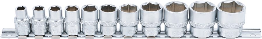 Uzgriežņu atslēgu ieliktņu komplekts, sešstūris | Piedziņas iekšējais kvadrāts 10 mm (3/8") | SW 5/16" - 7/8" | 11 gab.