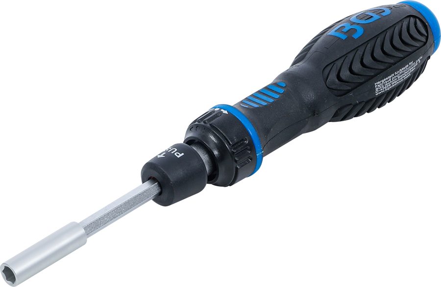 Sprūdrata pagriežams rokturis uzgaļiem, pārslēdzams | Piedziņas sešstūra ligzda 6,3 mm (1/4 collas)
