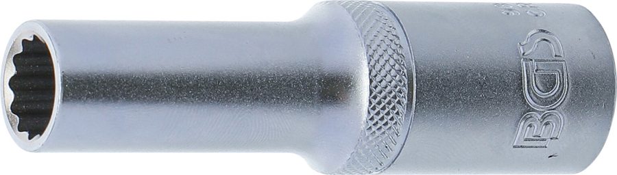 Uzgriežņu atslēgas ieliktnis, divpadsmit punktu, dziļš | Piedziņas iekšējais kvadrāts 12,5 mm (1/2") | SW 11 mm