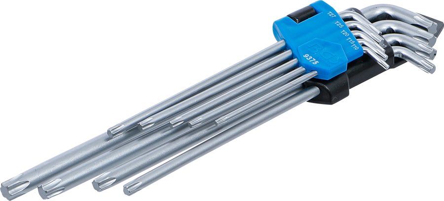 L-atslēgu komplekts | īpaši garš + īpaši īss | T-profils (Torx) T10 - T50 | 9 gab.