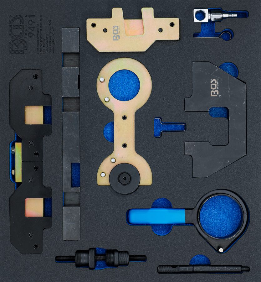Darbnīcas ratiņu ieliktnis 2/3: dzinēja regulēšanas instrumentu komplekts | priekš BMW M40, M44, M50, M52, M54, M56