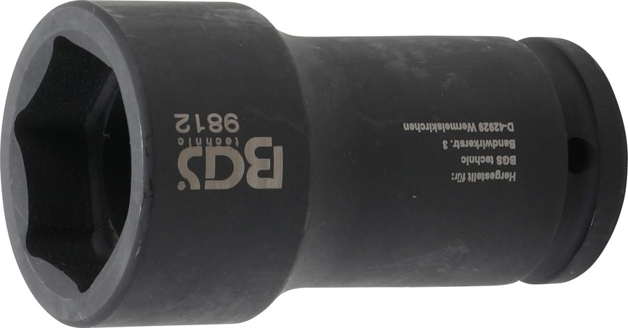 Triecienligzdas uzgriežņu atslēgas ieliktnis, sešstūris, dziļš | Iekšējā kvadrātveida piedziņa 20 mm (3/4") | SW 38 mm | FUSO / Mitsubishi
